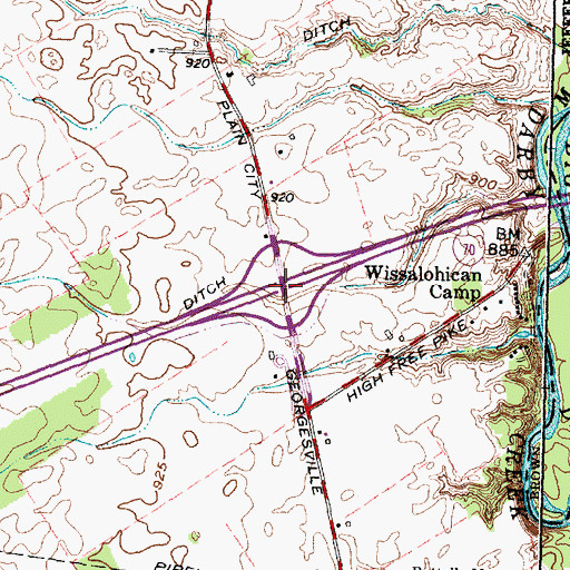 Topographic Map of Interchange 85, OH