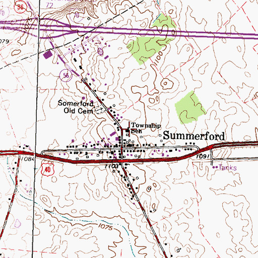 Topographic Map of Somerford Primary School, OH