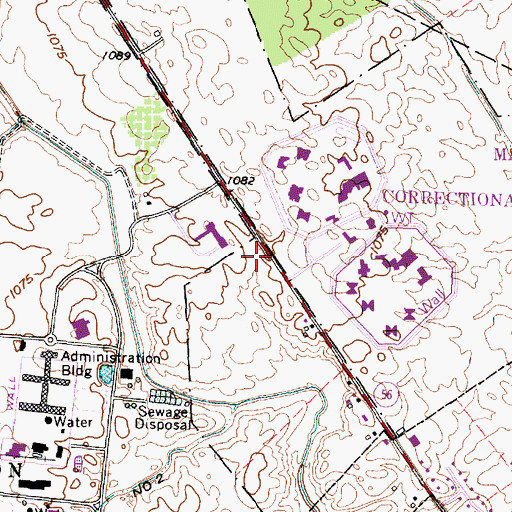 Topographic Map of Ohio Peace Officer Training Academy, OH