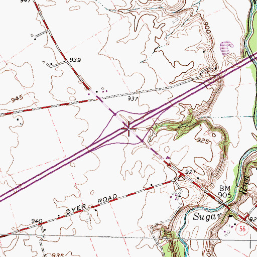 Topographic Map of Interchange 84, OH
