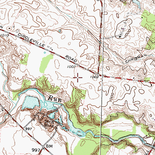Topographic Map of Hickory Grove Golf Course, OH
