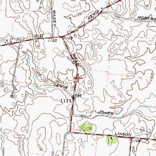 Topographic Map of Maxie School (historical), OH