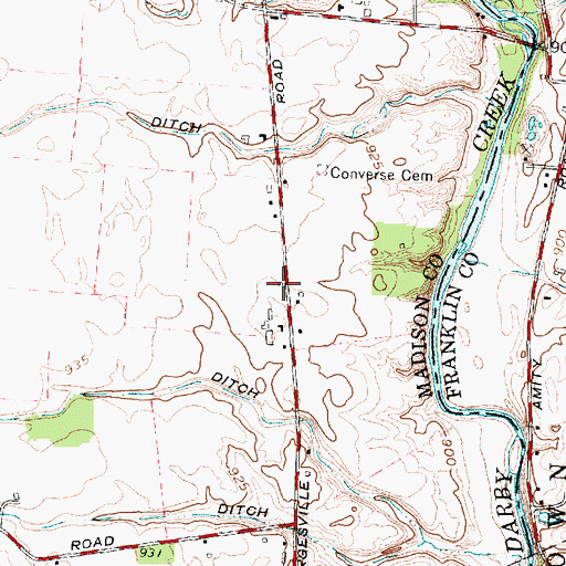 Topographic Map of Converse School (historical), OH