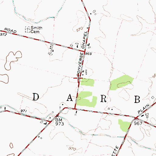 Topographic Map of Oak Grove School (historical), OH