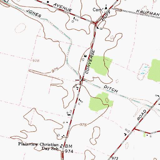 Topographic Map of Minoque School (historical), OH