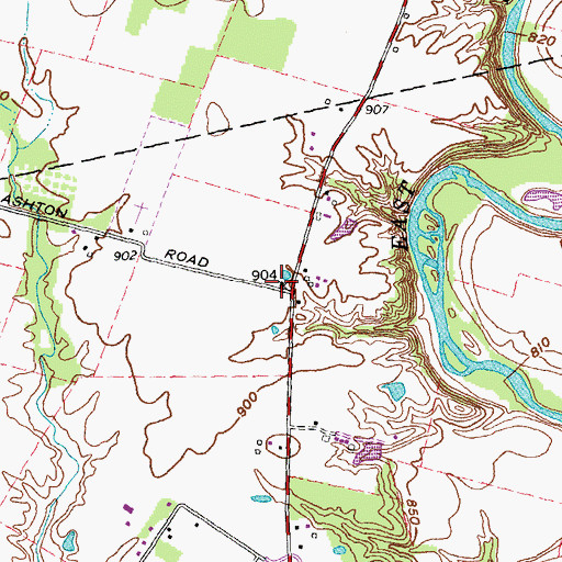 Topographic Map of Alpine School (historical), OH