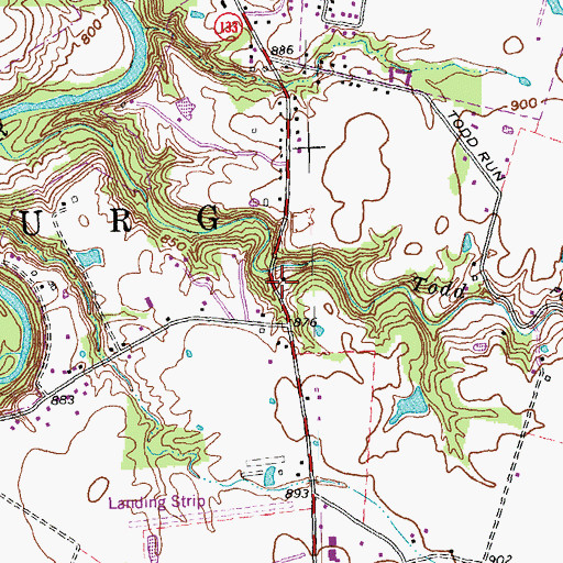 Topographic Map of Todd Run School (historical), OH