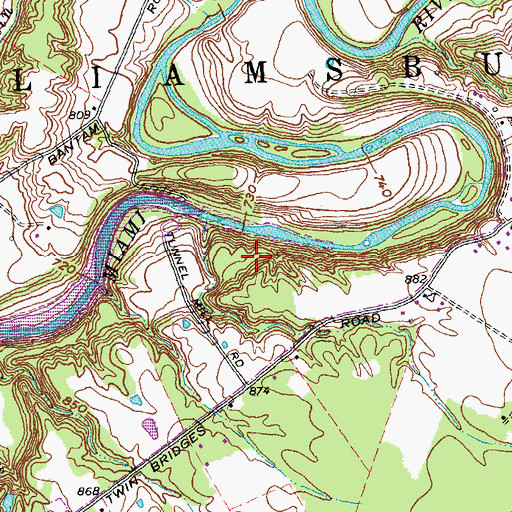 Topographic Map of East Fork Wildlife Area, OH