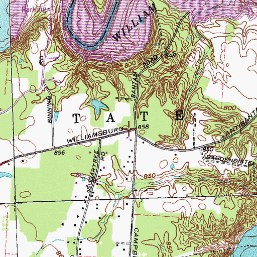 Topographic Map of Antibantam School (historical), OH