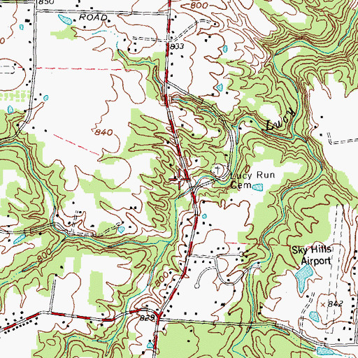 Topographic Map of Lucy Run School (historical), OH