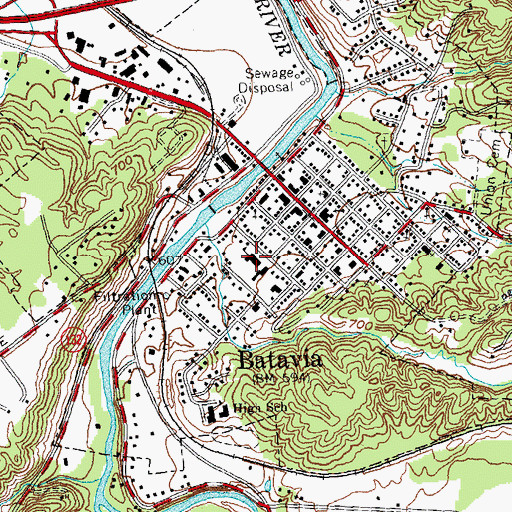 Topographic Map of Batavia Elementary School, OH