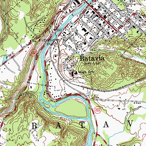 Topographic Map of Batavia High School, OH