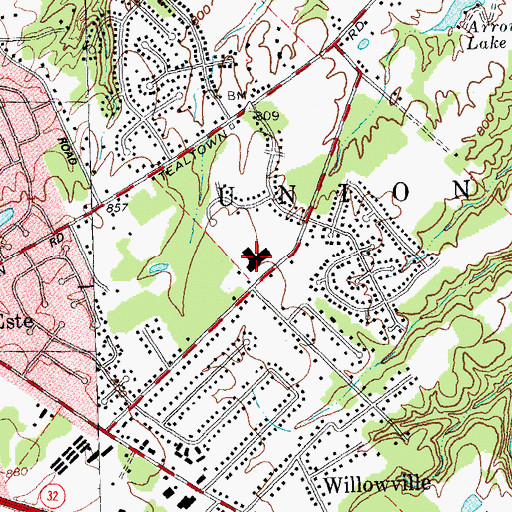 Topographic Map of Willowville Elementary School, OH