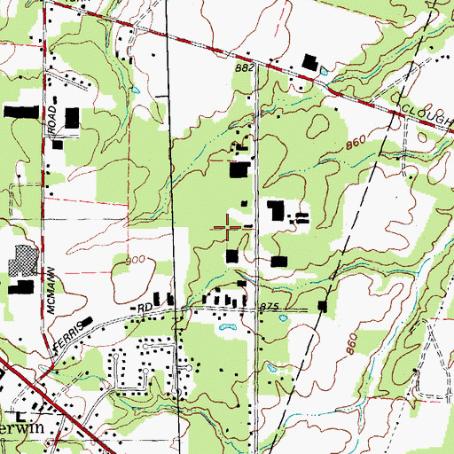 Topographic Map of Amelia Middle School, OH