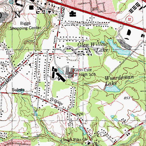 Topographic Map of Glen Este High School, OH