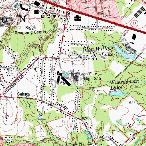 Topographic Map of Glen Este Junior High School, OH