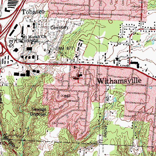 Topographic Map of Withamsville-Tobasco Elementary School, OH