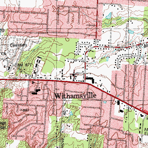 Topographic Map of Saint Thomas More Elementary School, OH