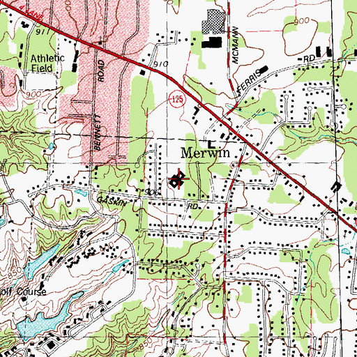 Topographic Map of Merwin Elementary School, OH