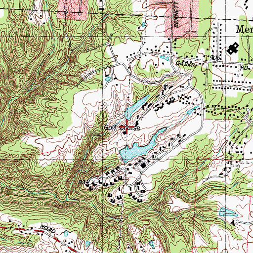 Topographic Map of Royal Oak Country Club, OH