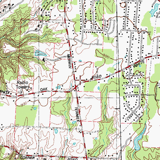 Topographic Map of Whiteoak School (historical), OH