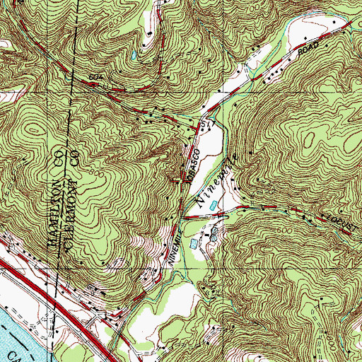 Topographic Map of Ninemile School (historical), OH