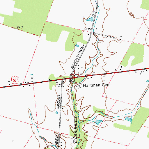 Topographic Map of Hartman School (historical), OH