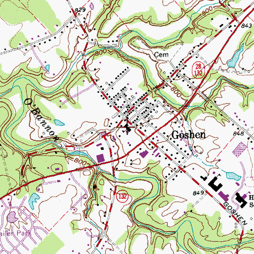 Topographic Map of Spaulding Middle School, OH