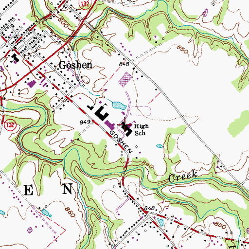 Topographic Map of Goshen Intermediate School, OH
