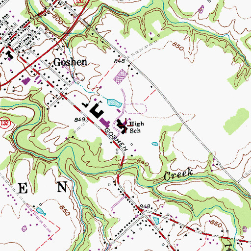 Topographic Map of Goshen High School, OH