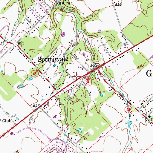 Topographic Map of Sugar Grove School (historical), OH