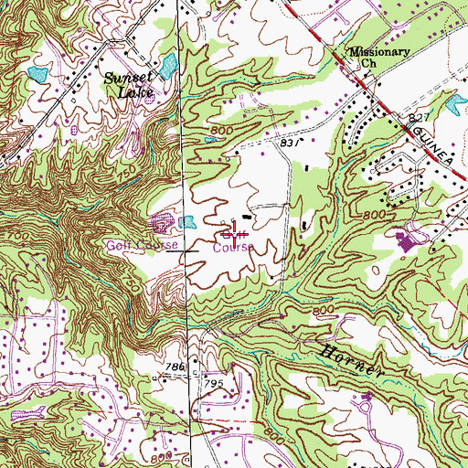 Topographic Map of Wood Creek Golf Course, OH
