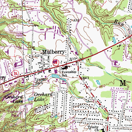 Topographic Map of Miami Elementary School, OH