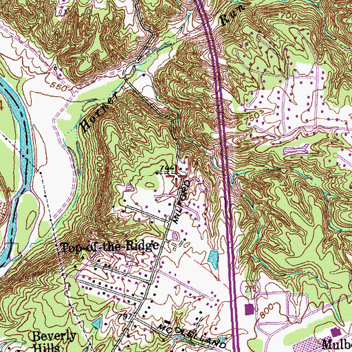 Topographic Map of Alpine Dell School (historical), OH