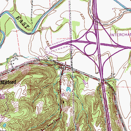 Topographic Map of Beechwood (historical), OH