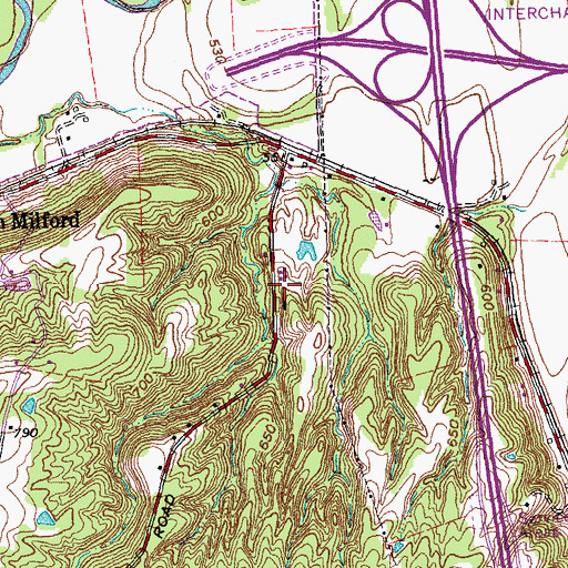 Topographic Map of Beechwood School (historical), OH