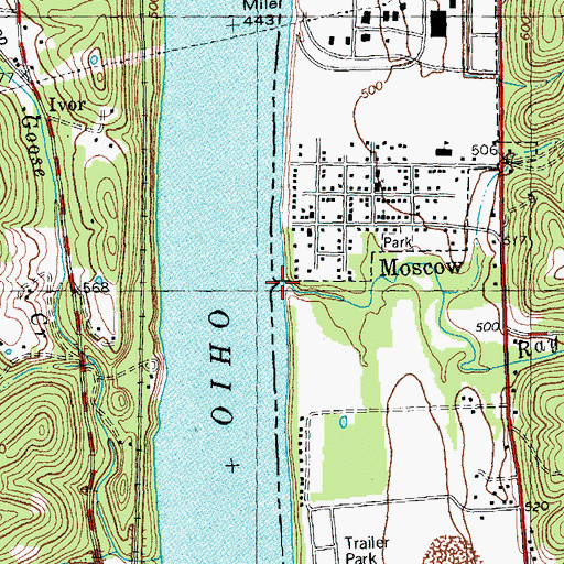 Topographic Map of Ray Run, OH