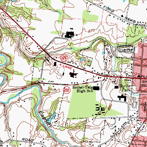 Topographic Map of William Bick Elementary School, OH