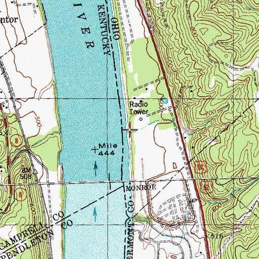 Topographic Map of Busses Run, OH