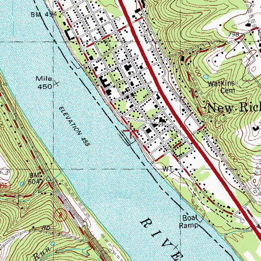 Topographic Map of New Richmond Harbor, OH