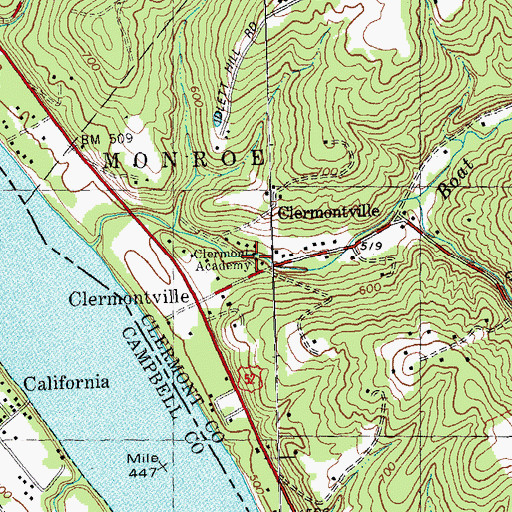 Topographic Map of Clermont Academy, OH