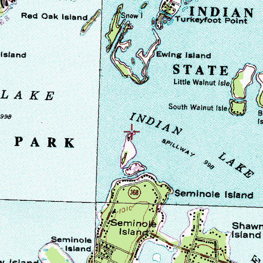 Topographic Map of The Points, OH