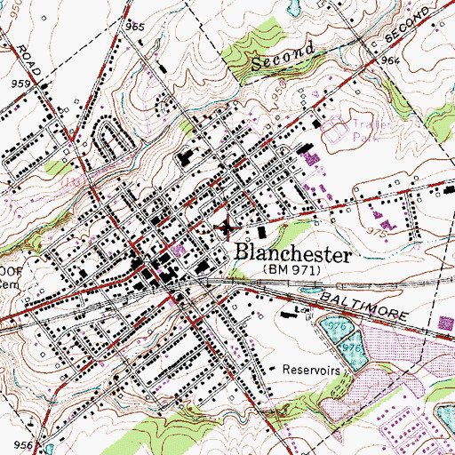 Topographic Map of Main Street Middle School, OH