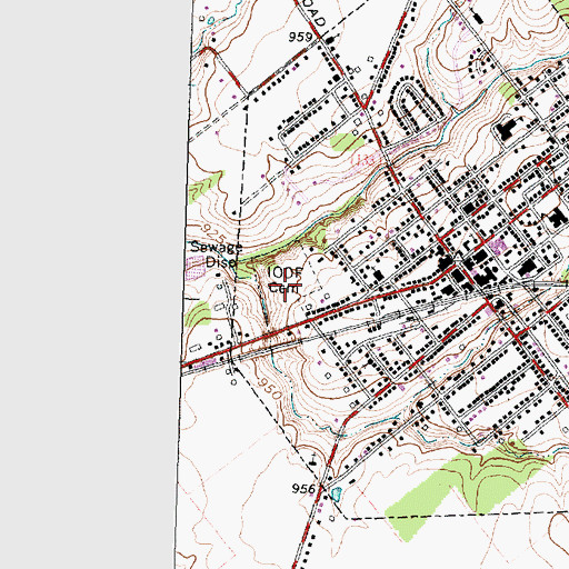 Topographic Map of Independent Order of Odd Fellows Cemetery, OH