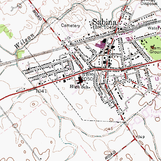 Topographic Map of Sabina Elementary School, OH