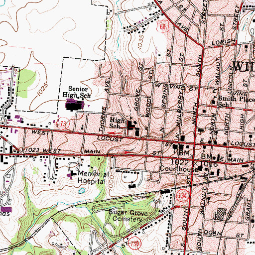 Topographic Map of Rodger O Borror Elementary School, OH
