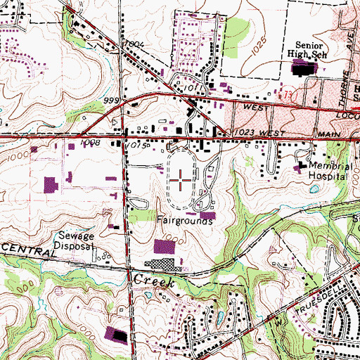 Topographic Map of Clinton County Fairgrounds, OH