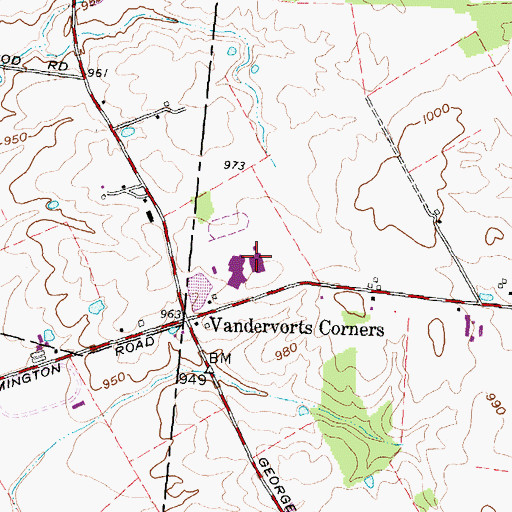 Topographic Map of Clinton-Massie High School, OH