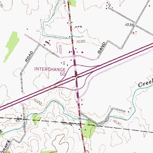 Topographic Map of Interchange 50, OH