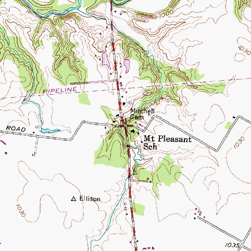 Topographic Map of Mount Pleasant, OH